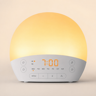RestOnn Sunrise Alarm Clock 7-Day Programmable Dual Alarm Clock with Sunset White Noise Sound Machine Natural Sounds Amber Nigh