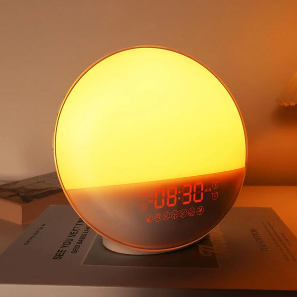 Sunrise Alarm Clock for Heavy Sleepers, Wake Up Light with Sunrise/Sunset Simulation, Dual Alarms & Natural Sounds, Snooze