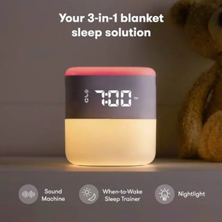 Frida Baby 3-in-1 Alarm Clock + Sound Machine + Nightlight Wake Up Light Sunrise Alarm Clock, White Noise Soother, Sleep Traine