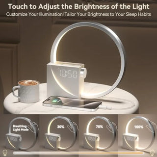 Sunrise Digital Alarm Clock, White Noise Sound Machine, Sleep Aid Timer with USB Port, Dimmable Digital Clocks Display, Snooze,