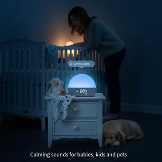 White Noise Sound Machine Sunrise Alarm Clock - 30 Non-Looping Soothing Sleep Sounds with LoFi and Healing Music| 10-Color